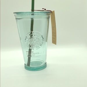 Starbucks Recylcled Green Glass Tumbler